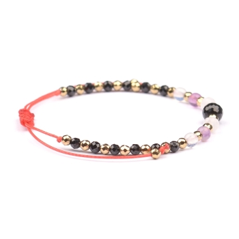 Bransoletka celebrytka TURMALIN + znak zodiaku RYBY zodiak